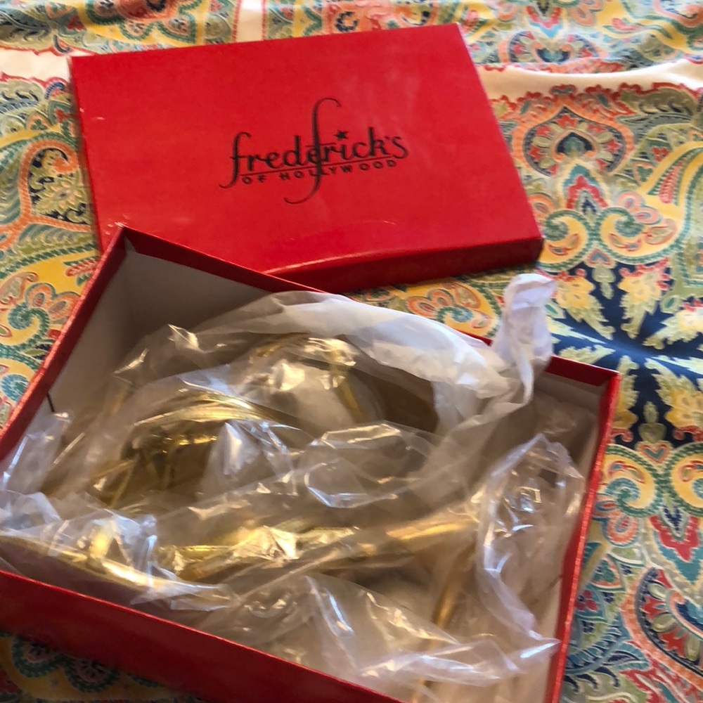 Frederick’s of Hollywood Gold Strappy Heels